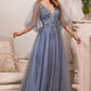 GLITTER TULLE A-LINE DRESS by Cinderella Divine CD0182 - Special Occasion/Curves