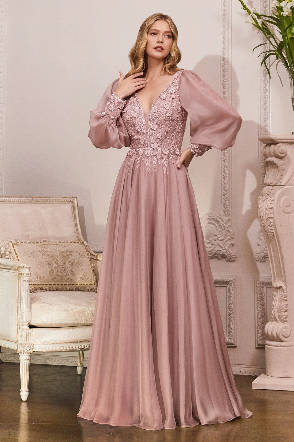 Pronovias | Taifa Elegant Chiffon Evening Gown KL | Designer Bridal Room