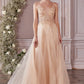 Beaded Bodice Tulle A-line Gown by Cinderella Divine - CD0195 - Special Occasion/Curves