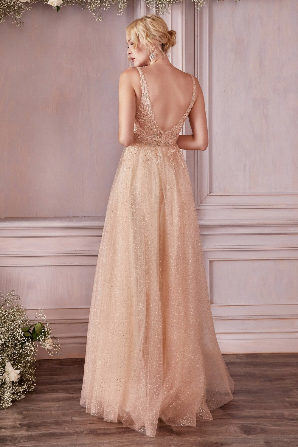 LAYERED TULLE A-LINE GOWN by Cinderella Divine CD0196 - Special Occasion/Curves