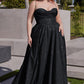 Glitter Corset A-Line Slit Gown By Ladivine CD252C - Women Evening Formal Gown - Curves