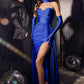 Strapless Satin with Gloves Slit Gown By Ladivine CD886 - Women Evening Formal Gown - Special Occasion/Curves