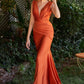 Fitted Stretch Wrap Jersey Gown by Cinderella Divine - CD912- Special Occasion/Curves