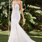 Strapless Lace Tulle Mermaid Bridal Gown by Cinderella Divine CD928