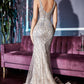 Fitted Beaded Trumpet Dress with by Ladivine CD935 - Special Occasion
