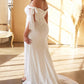 Off the Shoulder Tie Sleeve Pleated Mermaid Bridal Gown by Cinderella Divine - CD944WC