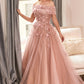 Strapless Glitter Tulle Ball Gown by Cinderella Divine CD955 - Special Occasions/Curves