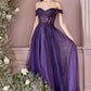 Off the Shoulder Lace Bodice Tulle A-Line Gown by Cinderella Divine CD961 - Special Occasion/Curves