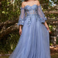 Long Sleeve or Strapless Floral Off the Shoulder Gown by LaDivine - CD962 - Special Occasion