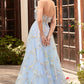 Off Shoulder Strapless Floral Bodice Ball Gown by Ladivine CD963 - Special Occasion