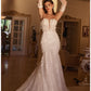Off the Shoulder Long Sleeve Lace Bridal Gown by Cinderella Divine CD977W