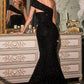 Sequin One Shoulder Mermaid Gown by Cinderella Divine CD980 - Special Occasion