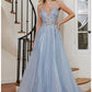 A-Line Beaded Lace Tulle Gown By Ladivine CD994 - Women Evening Formal Gown - Special Occasion