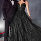 Sexy Layered Glitter Tulle Ball Gown with Slit - Women Formal Gown By Ladivine CD996 - Special Occasion/Curves