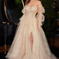 Strapless Layered Floral Lace Tulle Gown by Ladivine CD997 -Woman Formal Gown - Special Occasion