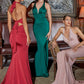Halter Stretch Satin Gown by Cinderella Divine - CDS408- Special Occasion/Curves
