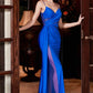 Stretch Gather Rhinestone Dress by Cinderella Divine CDS410