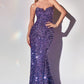 Strapless Sequin Gown by Cinderella Divine - CH151 - Special Occasion/Curves