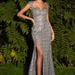 Cap Sleeves Sweetheart Sequins Gown by Cinderella Divine CH171 - Special Occasion/Curves