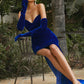 Velvet Strapless Fitted Gown with Gloves by Cinderella Divine CH176 - Special Occasion