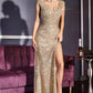 Fitted Sequin Evening Gown by Cinderella Divine - CH198 - Special Occasion