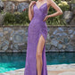 Spaghetti Strap Fitted Sequin Gown by Cinderella Divine CH225- Special Occasion