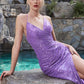 Spaghetti Strap Fitted Sequin Gown by Cinderella Divine CH225- Special Occasion