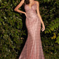 Fitted Sequin Gown with Criss Cross Straps by Cinderella Divine - CH235 - Special Occasion
