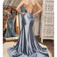 Fitted Stretch Satin Gown by Cinderella Divine CH236 - Special Occasion