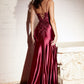 Sexy Lace and Satin Slit Dress- Women Formal Gown -Cinderella Divine CM318 - Special Occasion