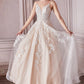Floral Lace Tulle Bridal Ball Gown by Cinderella Divine CM320