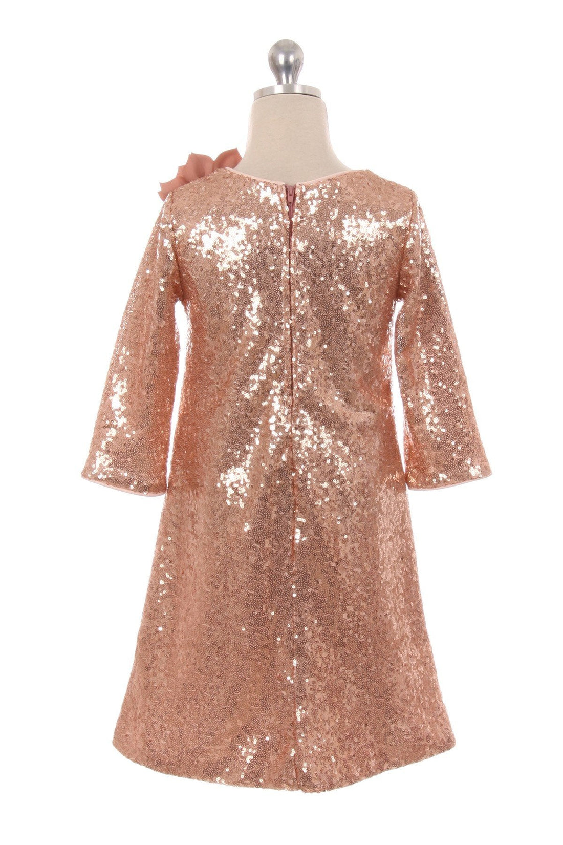 green emerald velvet dress 3/4 Sleeve Sequin Girl Party Dress by AS408 Kids Dream