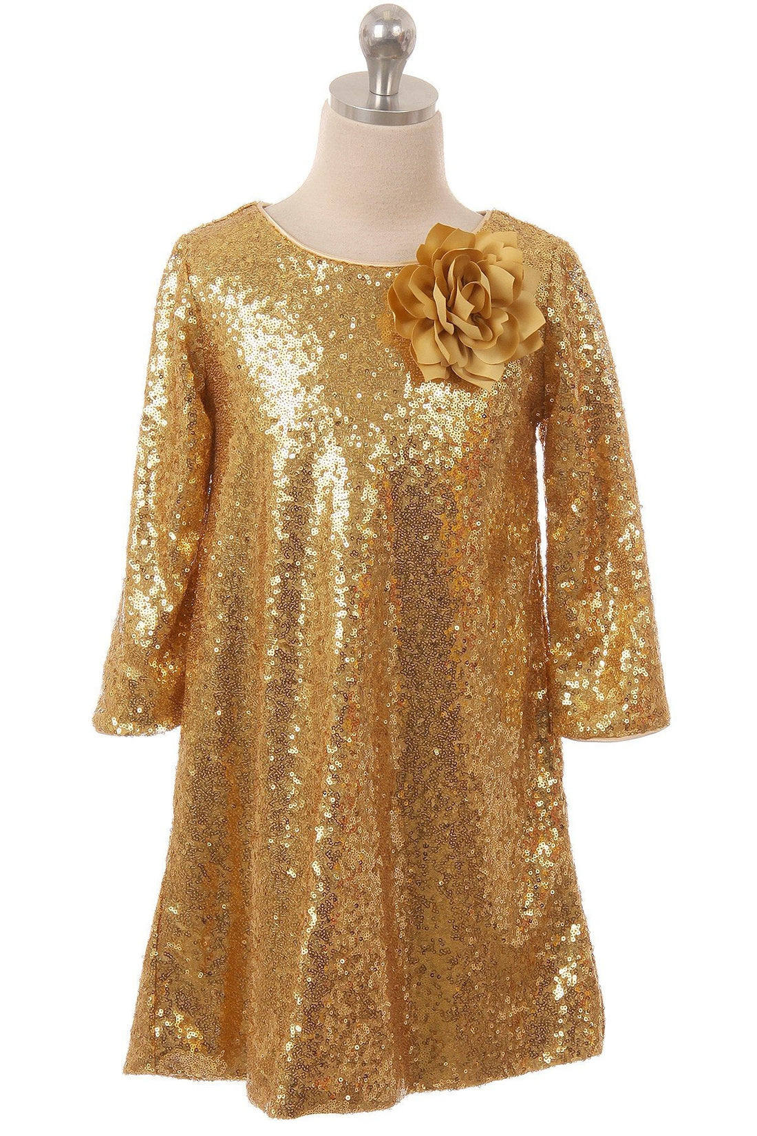 3/4 Sleeve Sequin Girl Party Dress by AS408 Kids Dream - Girl Formal Dresses
