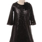 3/4 Sleeve Sequin Girl Party Dress by AS408 Kids Dream - Girl Formal Dresses