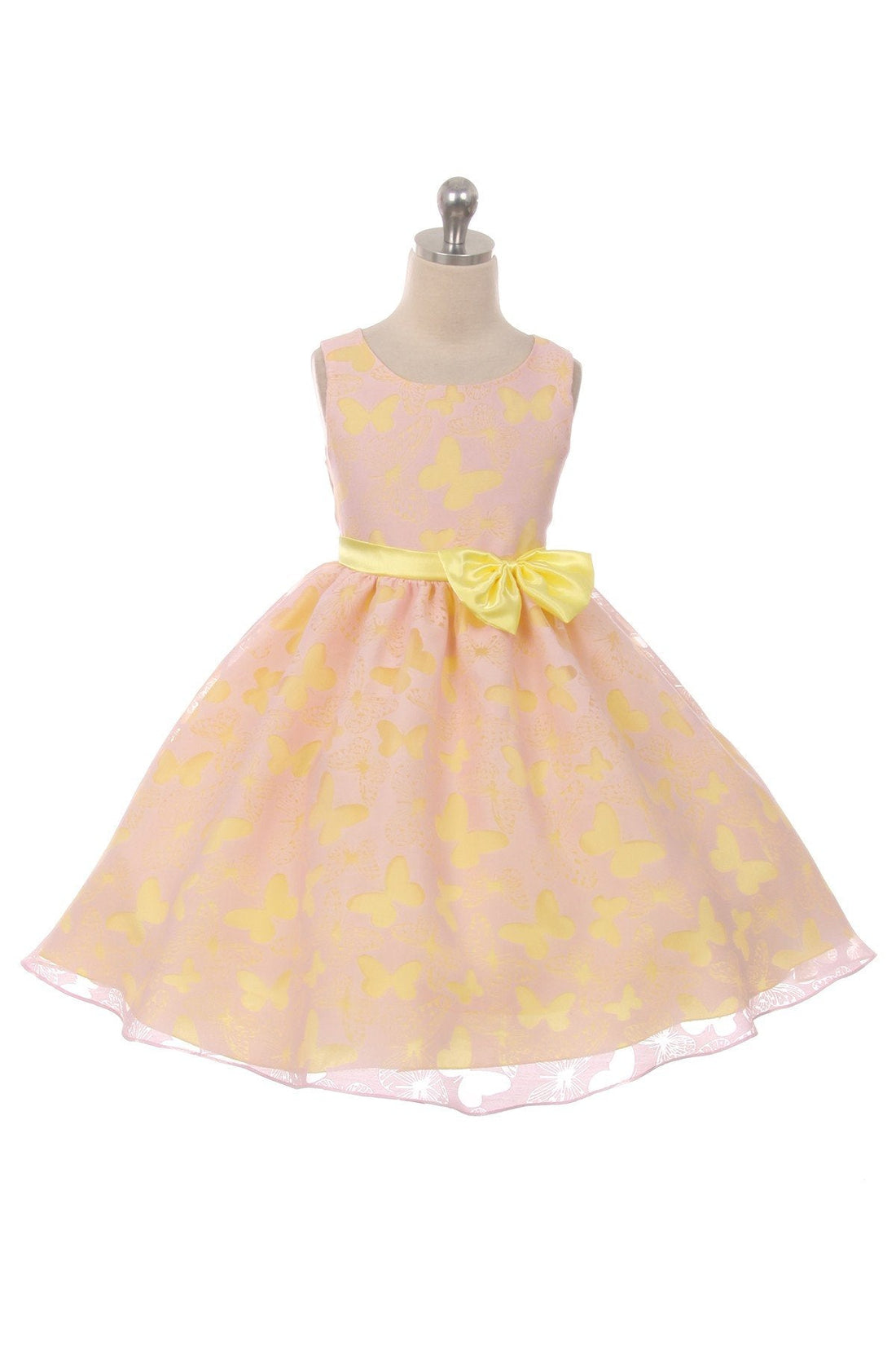Butterfly Burnout Organza Girls Dress with Plus Sizes Butterfly Burnout Organza Girls Dress with Plus Sizes