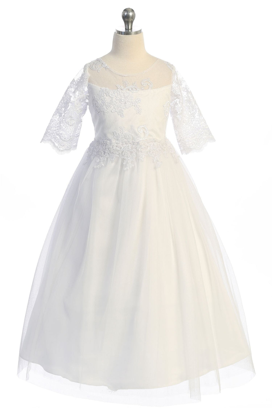 Girl Party Cording Lace Waterfall Dress by AS510 Kids Dream - Girl Formal Dresses