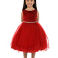 Embossed Floral Velvet Tulle Girl Party Dress by AS454 Kids Dream - Girl Formal Dresses