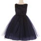 Embossed Floral Velvet Tulle Girl Party Dress by AS454 Kids Dream - Girl Formal Dresses