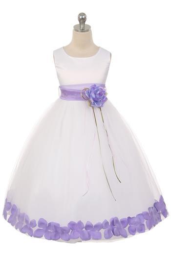 Sash Flower Petal Ivory Flower Girl Dress 2of2 by AS160B Kids Dream - Girl Formal Dresses