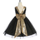 Gold Sequin Back V Girl Party Dress by AS498 Kids Dream - Girl Formal Dresses