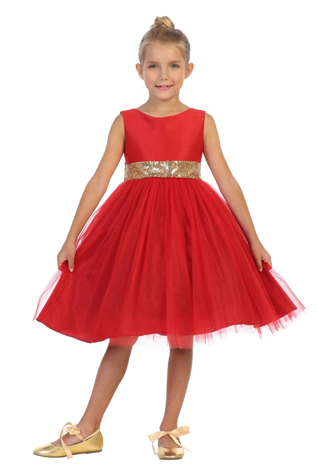 Kids Dream Little Girls Red Sequin Glitter Tulle Christmas Dress 4 Kids Dream Little Girls Red Sequin Glitter Tulle Christmas Dress 4