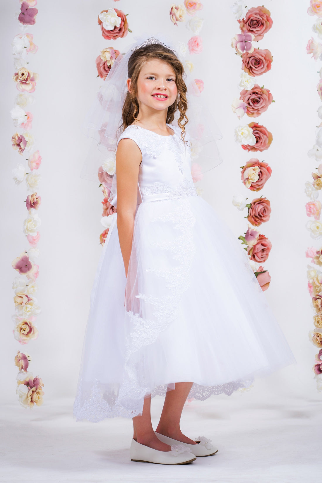 Girl Party Lace Appliqué Swoop Train Dress by AS7008 Kids Dream - Girl Formal Dresses