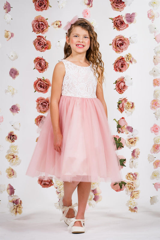 Girl Party Lace Illusion Dress by AS414 Kids Dream - Girl Formal Dresses