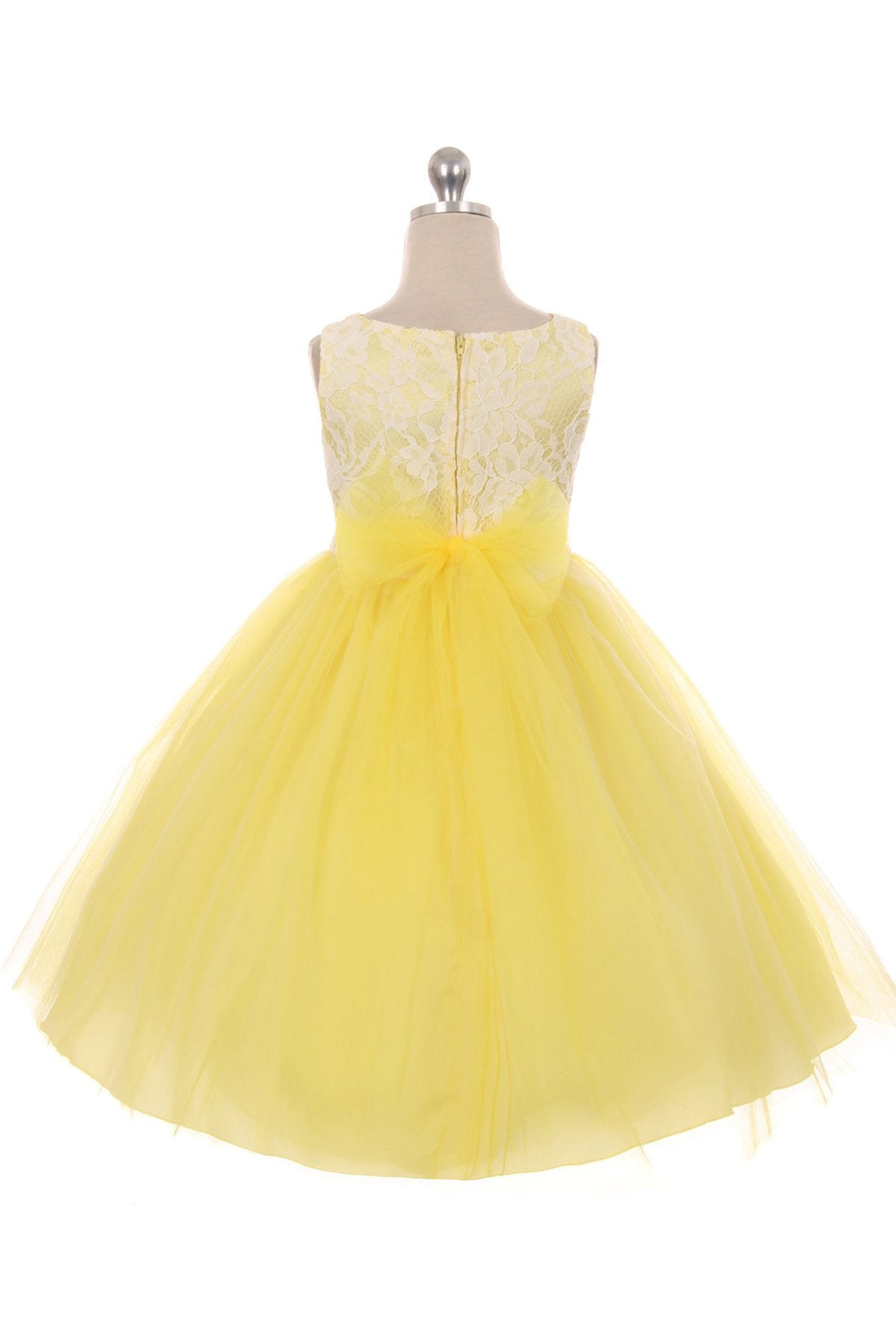 Lace Illusion Girls Dress 12 / White