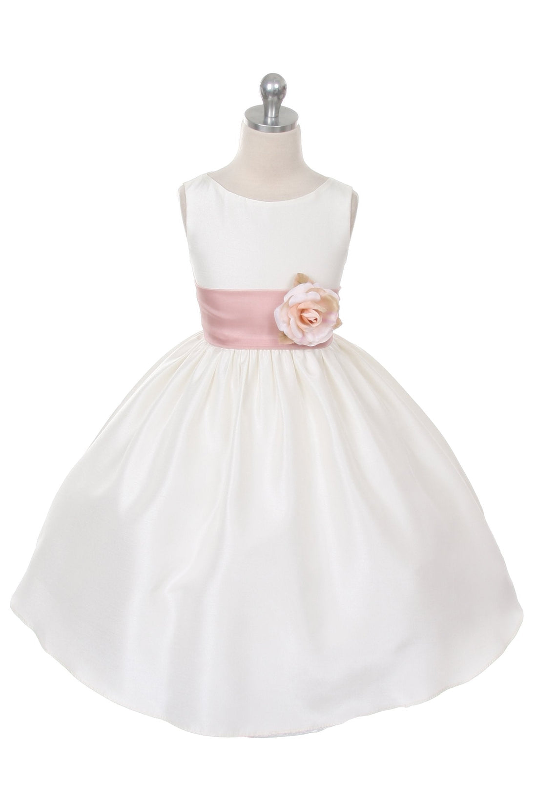 Poly Silk Organza Sash Ivory Flower Girl Dress by AS204 Kids Dream - Girl Formal Dresses