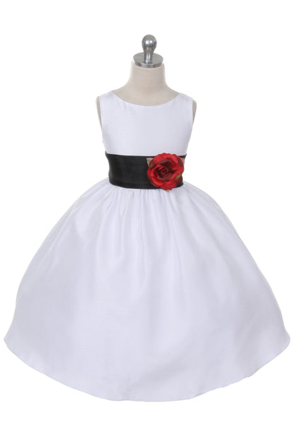 Poly Silk Organza Sash Ivory Flower Girl Dress by AS204 Kids Dream - Girl Formal Dresses