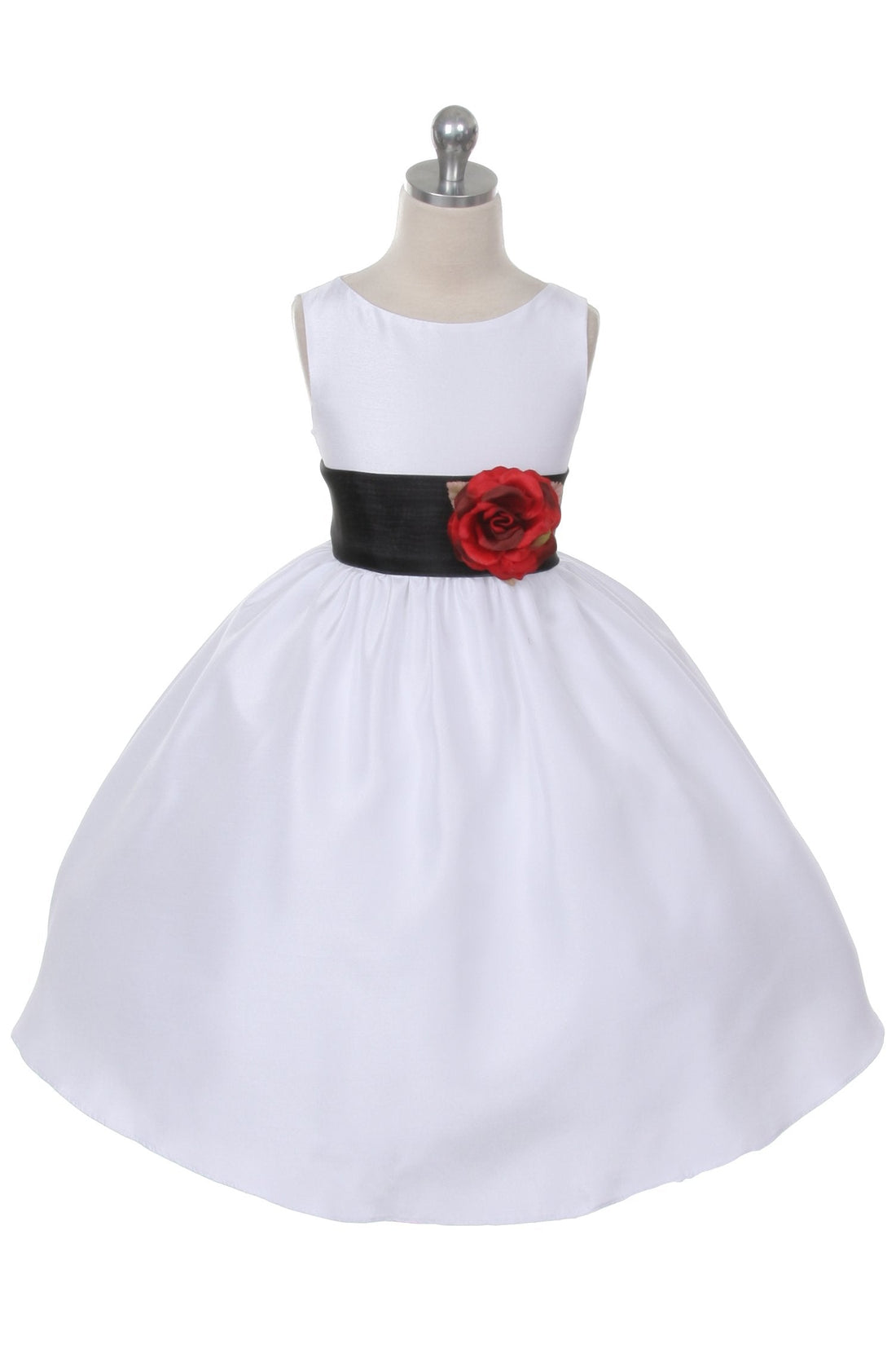 Poly Silk Organza Sash White Flower Girl Dress by AS204 Kids Dream - Girl Formal Dresses