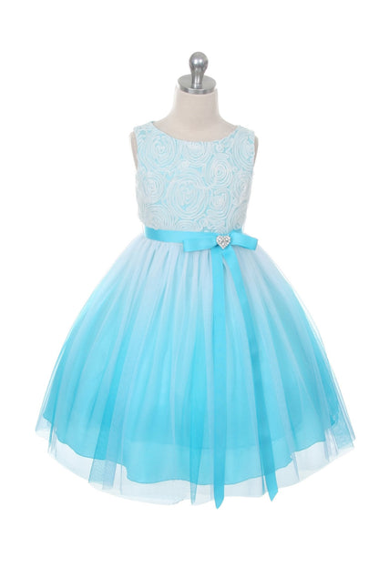 Rosette Bodice Ombre Girl Party Dress by AS322 Kids Dream - Girl Formal Dresses