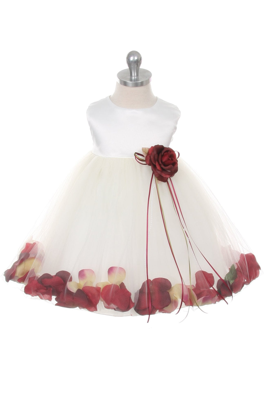 Baby Girl Ivory Satin Flower Petal Party Dress- AS195B Kids Dream
