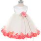 Baby White Satin Flower Petal Flower Girl Dress- AS195B Kids Dream